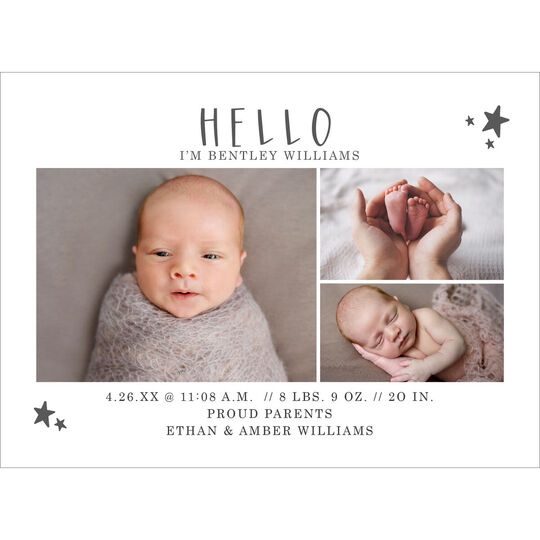 Hello Stars Photo Birth Announcements